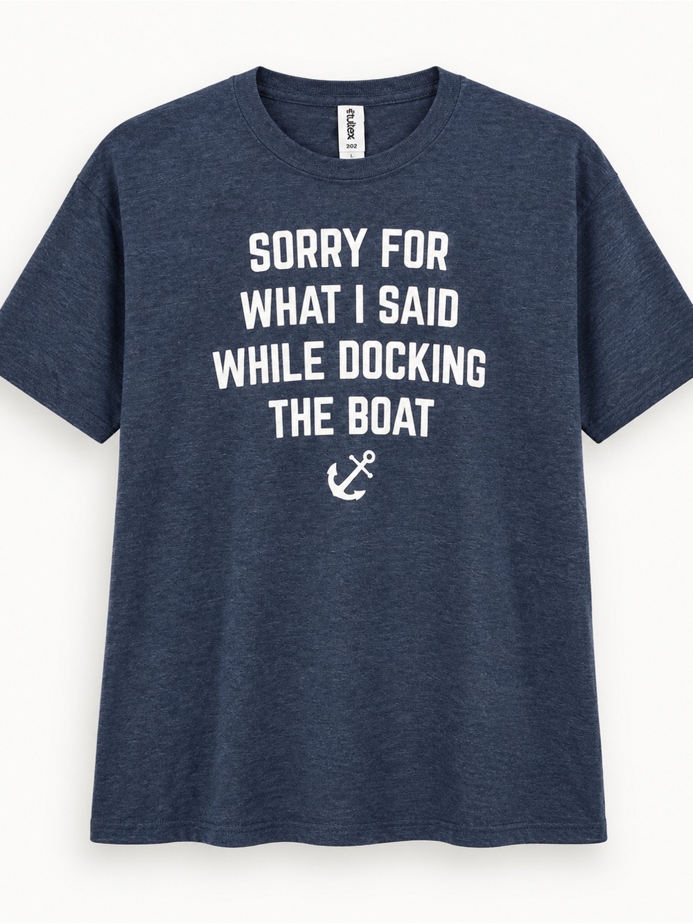 Men's Navy Graphic Tee - "Sorry For What I Said While Docking The Boat"